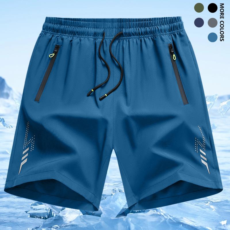 Men's Lightweight Casual Shorts - Elastic Waist with Adjustable Drawstring, Side Pockets, Breathable Fabric
