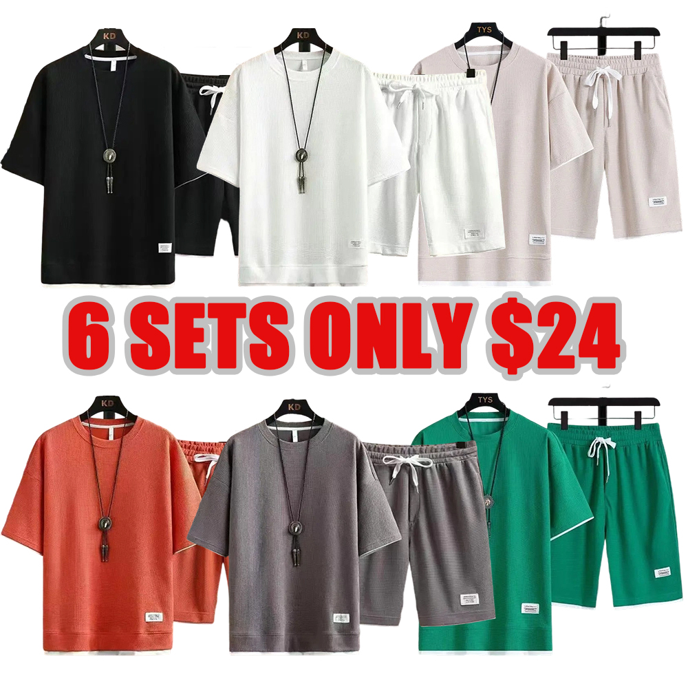 Men's Spring Summer 2-Piece Drawstring Casual Set - Short-Sleeved Shirt & Shorts, Suitable for Everyday Wear & Sports Activities