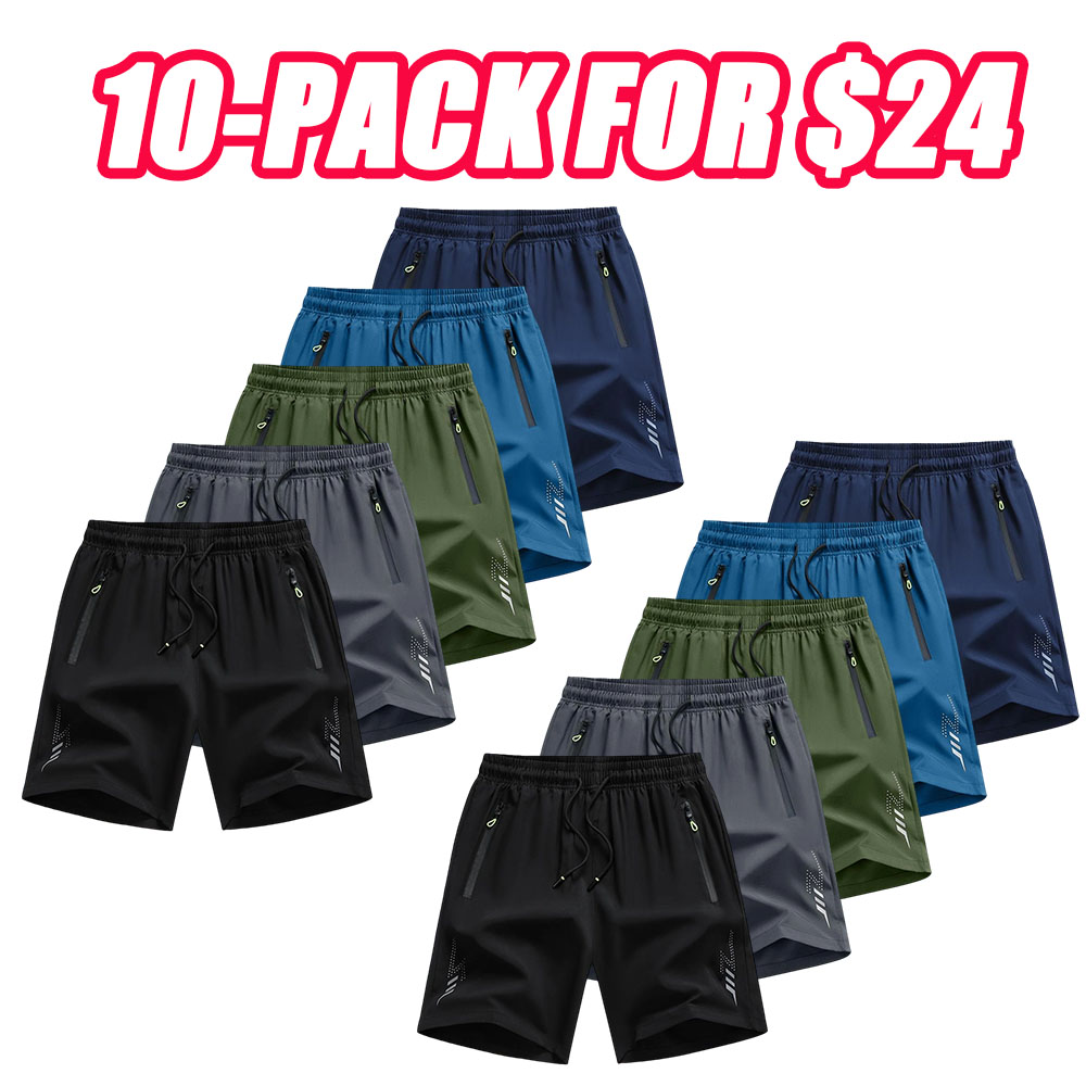 Men's Lightweight Casual Shorts - Elastic Waist with Adjustable Drawstring, Side Pockets, Breathable Fabric