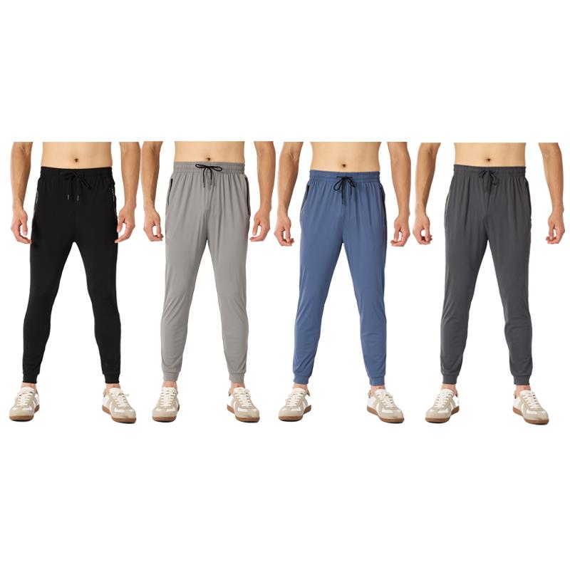 4-Pack Men's Joggers with Zipper Pockets Lightweight Cuffed Stretch Sweatpants Athleisure Outfit Big Guy Pants Athletic Workout Running Gym Fit for Spring & Summer Fashion
