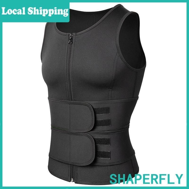 Men Body Shaper Waist Trainer Vest Sauna Sweat Vest Compression Undershirt Shapewear Workout Tank Tops Corset Sports Breathable Outfits