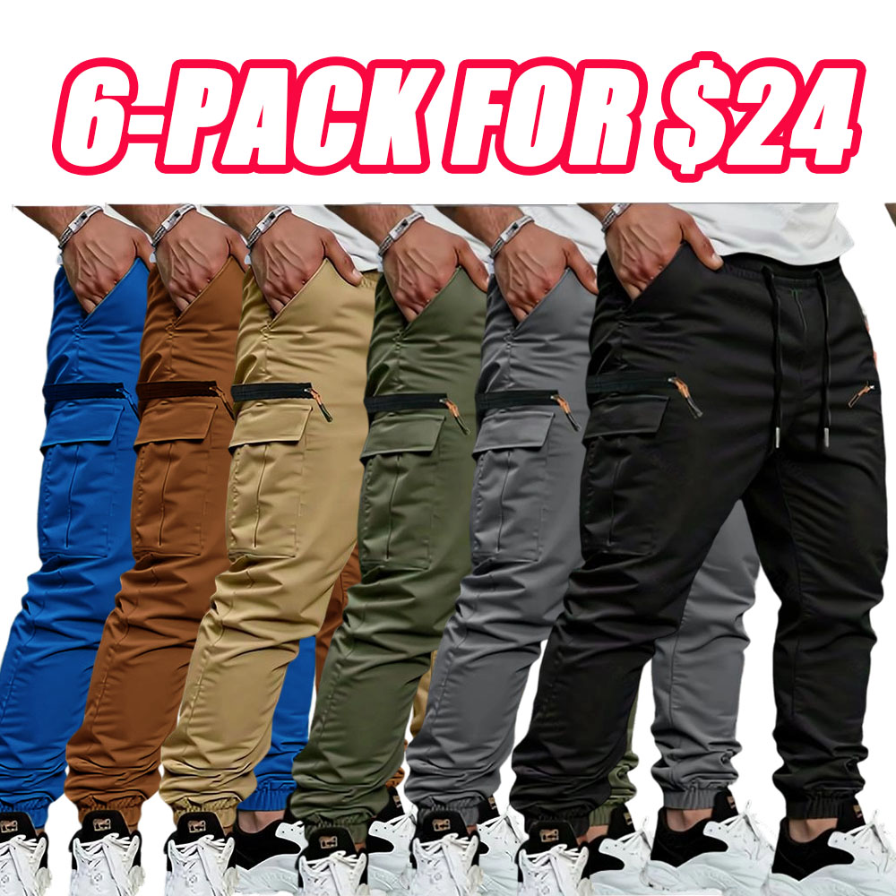 Men's work pants with tapered ankles and rolled hems - durable non-stretch casual outdoor pants