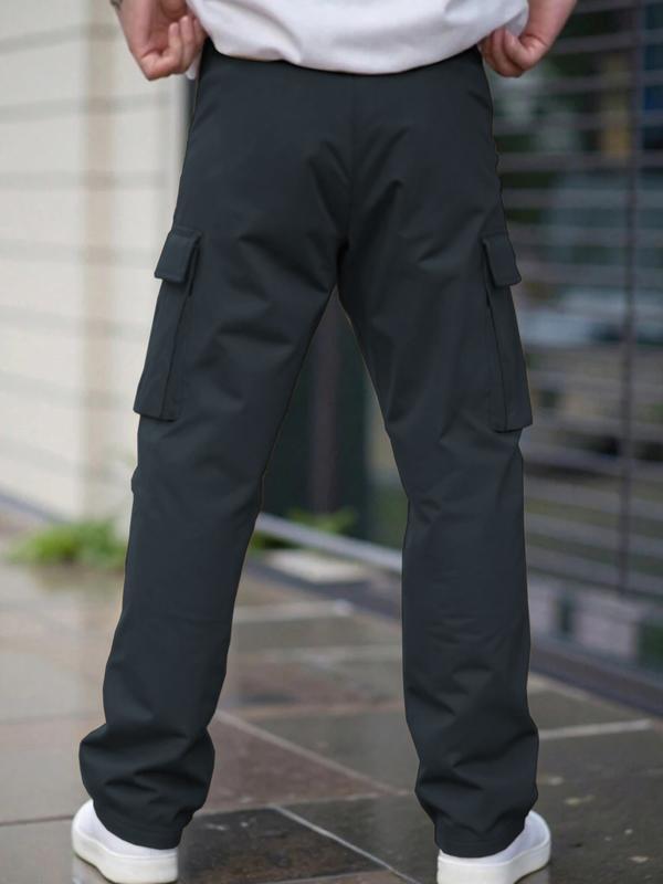 Men's Casual Cargo Pants with Pockets, Woven Fabric, Spring & Fall Wear, Comfortable Fit, Stylish Design for Daily Use
