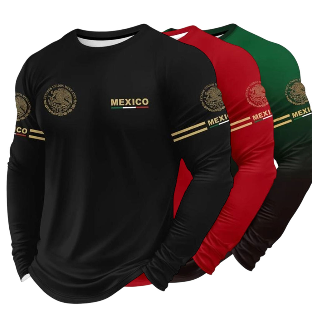 Men's 3D Print Long Sleeve T-Shirt, Breathable Comfort, Fitted Crop Top, All Seasons Wear