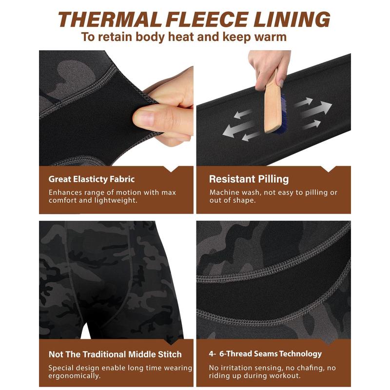 Men's Warmth-Preserving Jacket and Underwear Set - Underpants, Overalls, Long Pants - Base Layer Warmth-Resistant Fur Liner