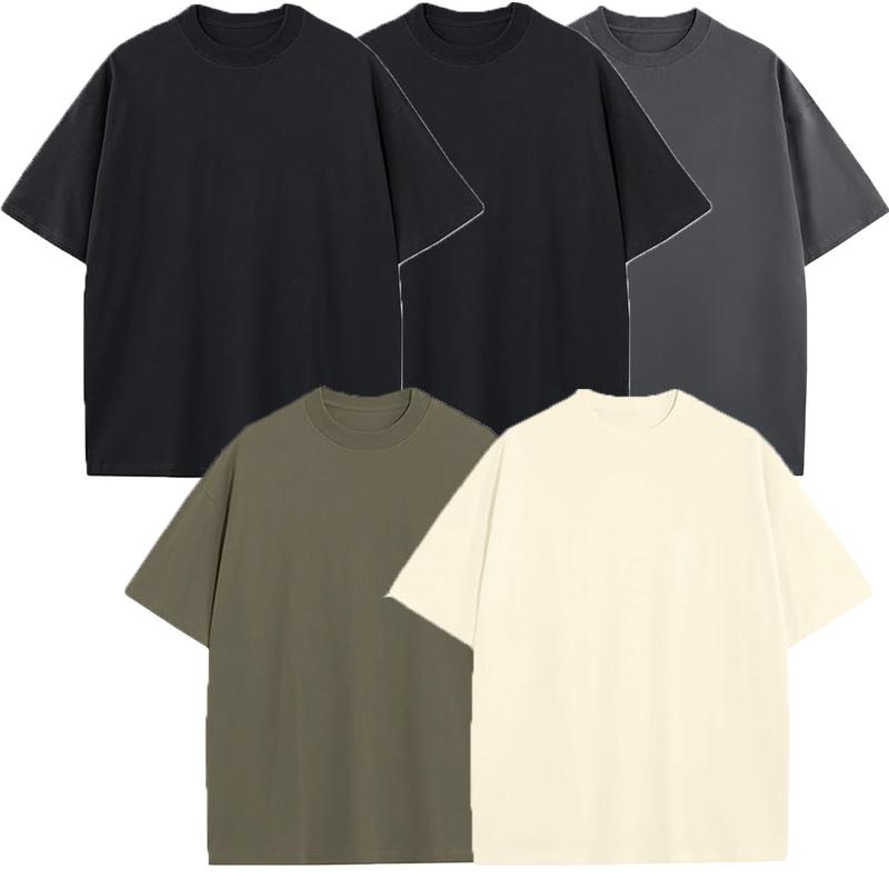 Men’s Multi-Pack Heavyweight 100% Cotton Drop Shoulder Fashion Tees