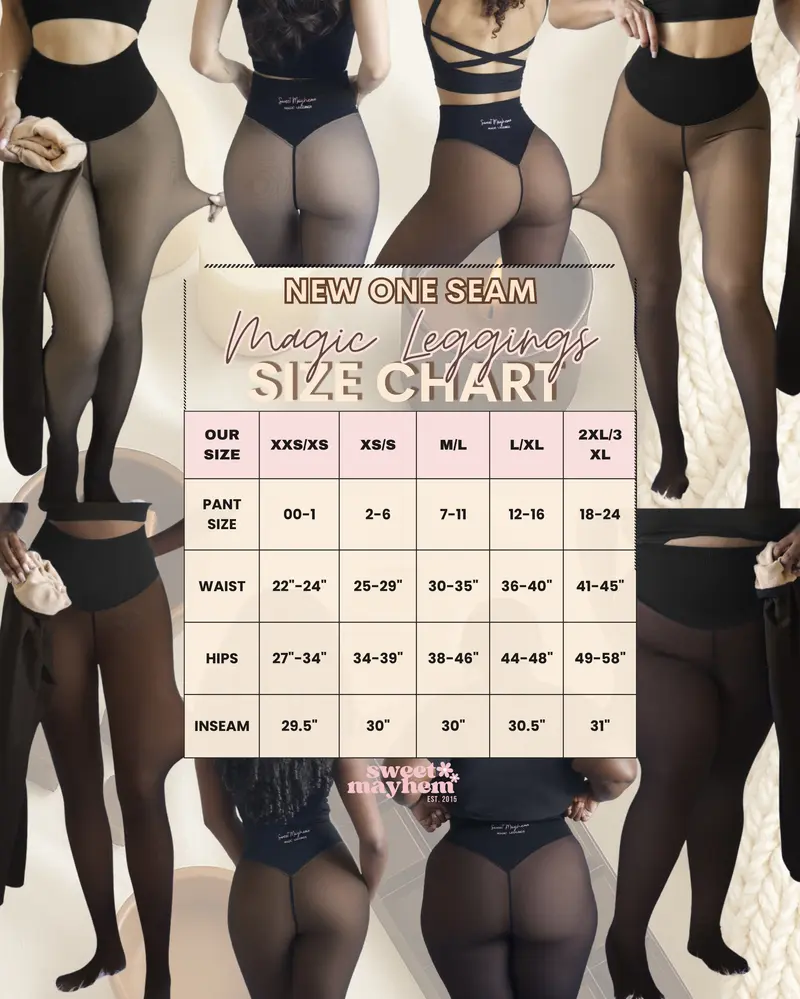 Women's Official Magic Fleece Lined Tights - High Waist, Body Slimming Compression Band, Plus Size Chic Cute Women's Fashion Clothes, 1-Seam Option, Closed Foot, XXS-3XL, 4 Shades, Light-Brown Fur Fleece, Cold Wash, Viral Item
