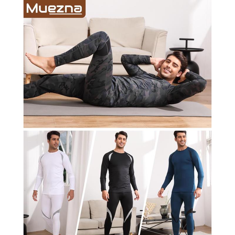 Men's Warmth-Preserving Jacket and Underwear Set - Underpants, Overalls, Long Pants - Base Layer Warmth-Resistant Fur Liner
