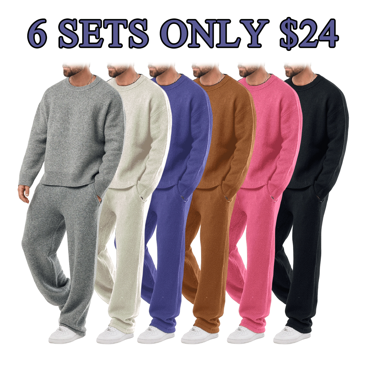 Men’s Classic Knit Sweater Set – Everyday Comfort Outfit