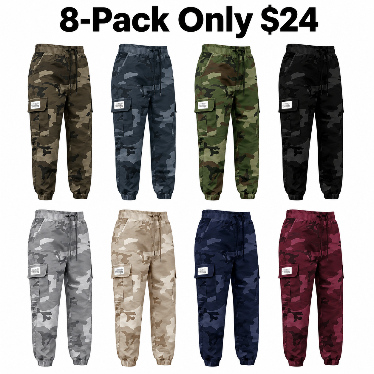 Unisex Loose-Fit Tactical Camo Jogger Pants