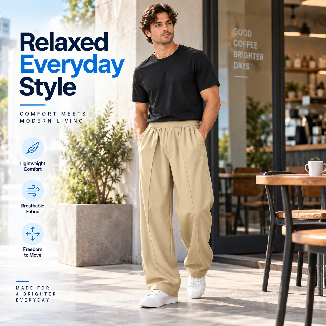 Loose Wide Leg Pants - Comfortable & Stylish High-Waisted Design for Everyday Wear