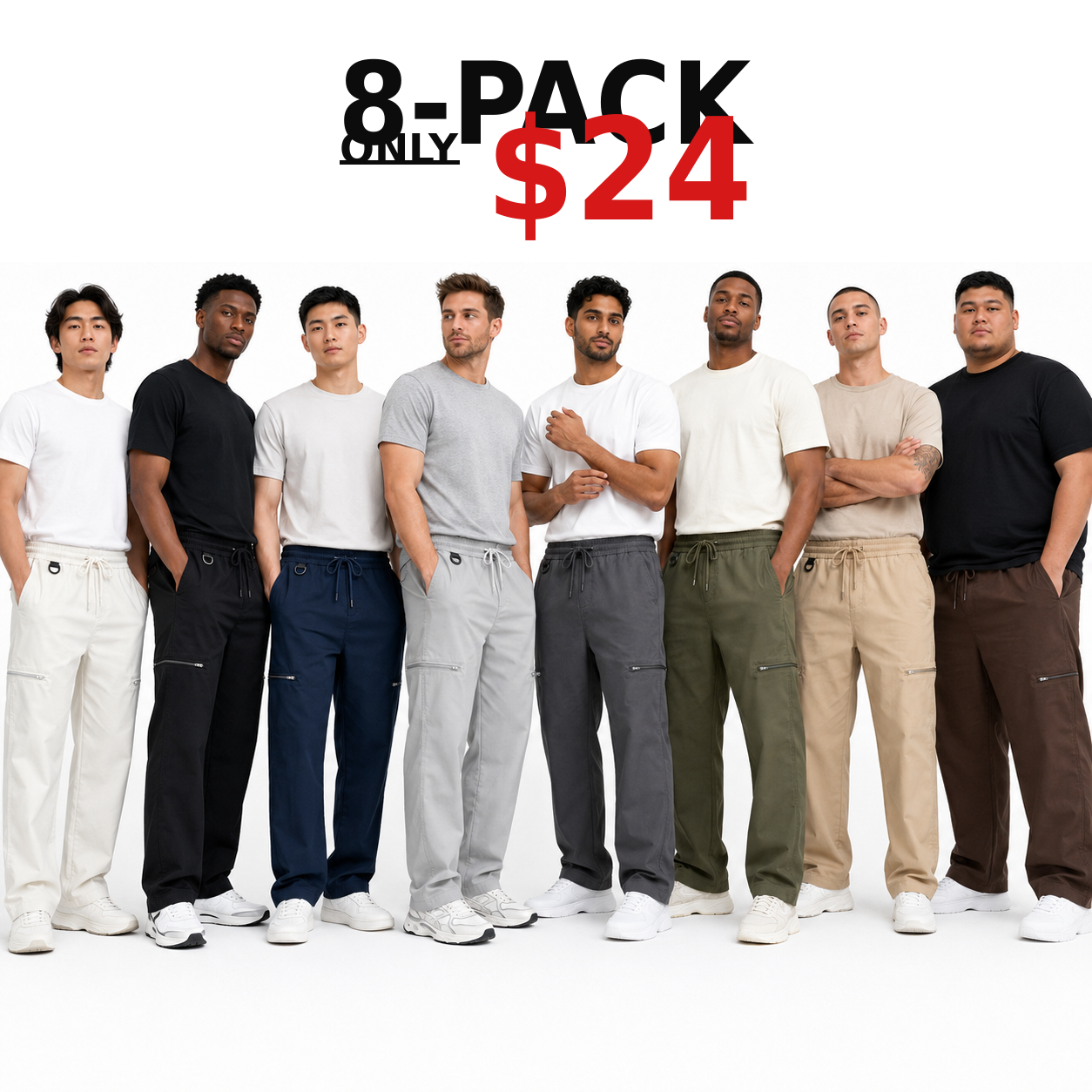 🔥Men's Everyday Flex Drawstring Jogger Pants – Lightweight Tapered Sweatpants