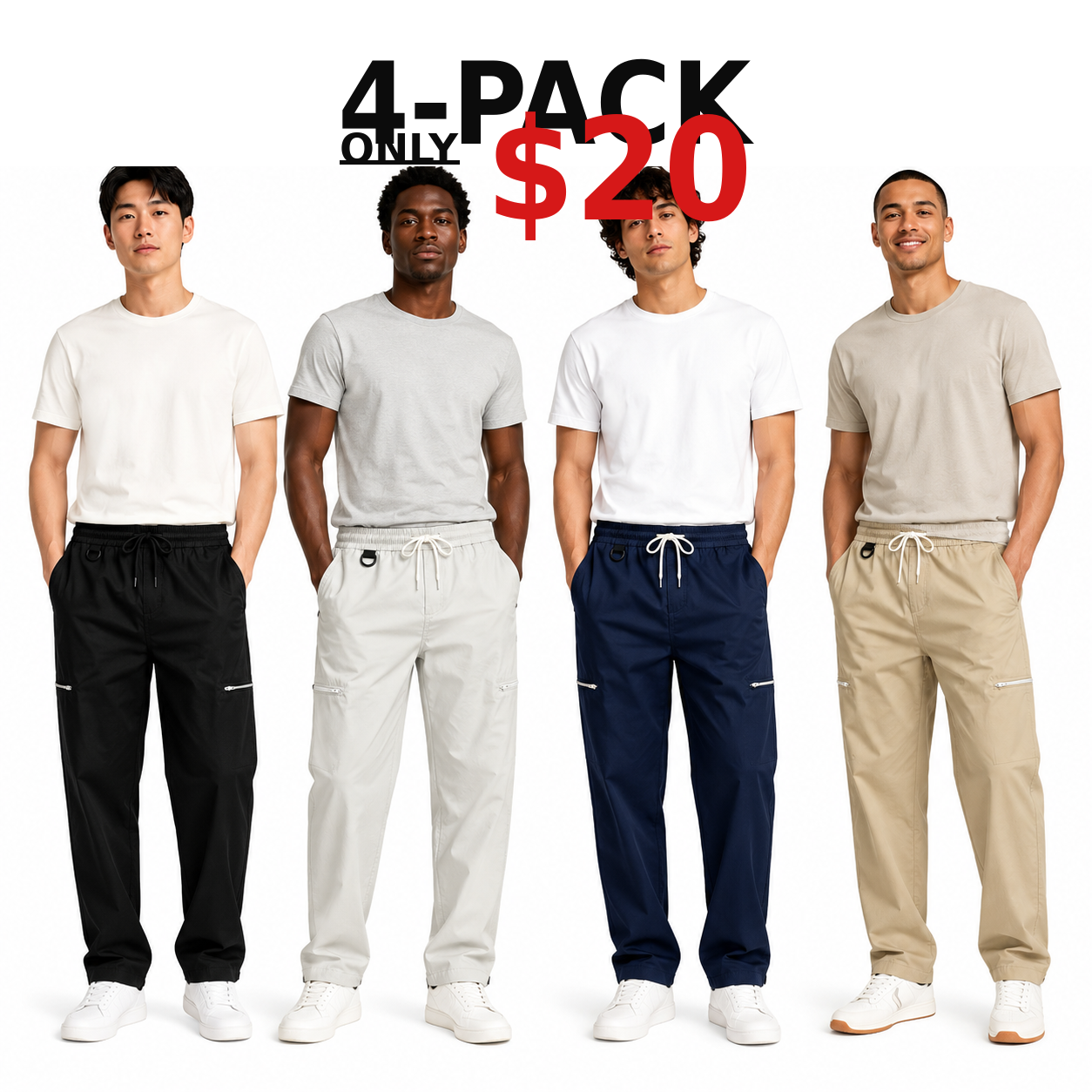 🔥Men's Everyday Flex Drawstring Jogger Pants – Lightweight Tapered Sweatpants