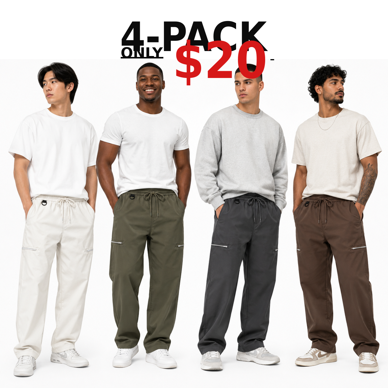 🔥Men's Everyday Flex Drawstring Jogger Pants – Lightweight Tapered Sweatpants