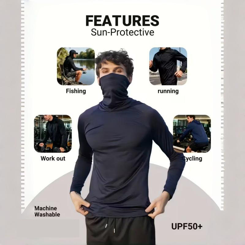 📌6-Piece Men's Casual Hoodie Pullovers UPF Sun Protection Soft Breathable