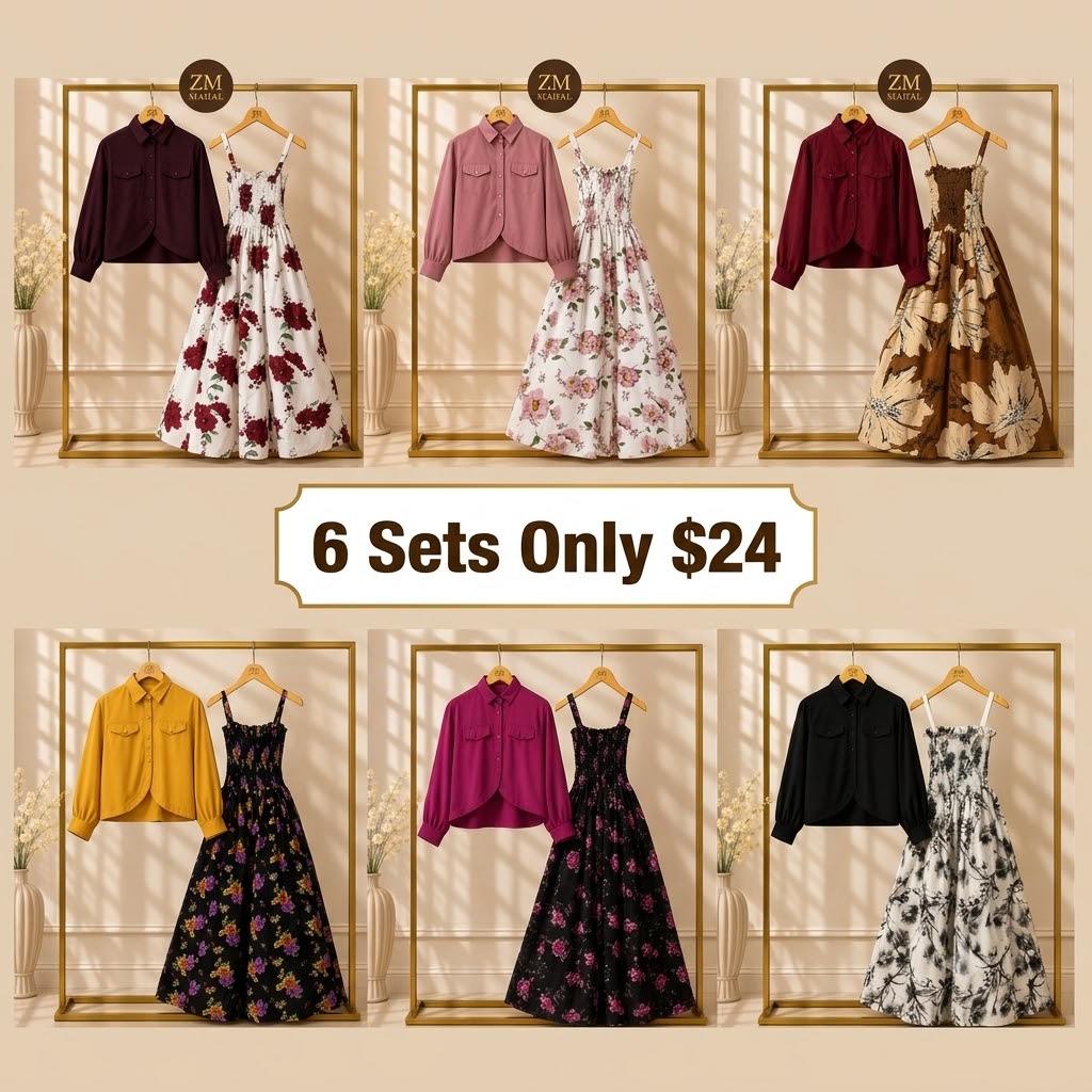 🔥LAST DAY SALE 90% OFF💕Luxe Bloom Smocked Maxi With Cropped Jacket