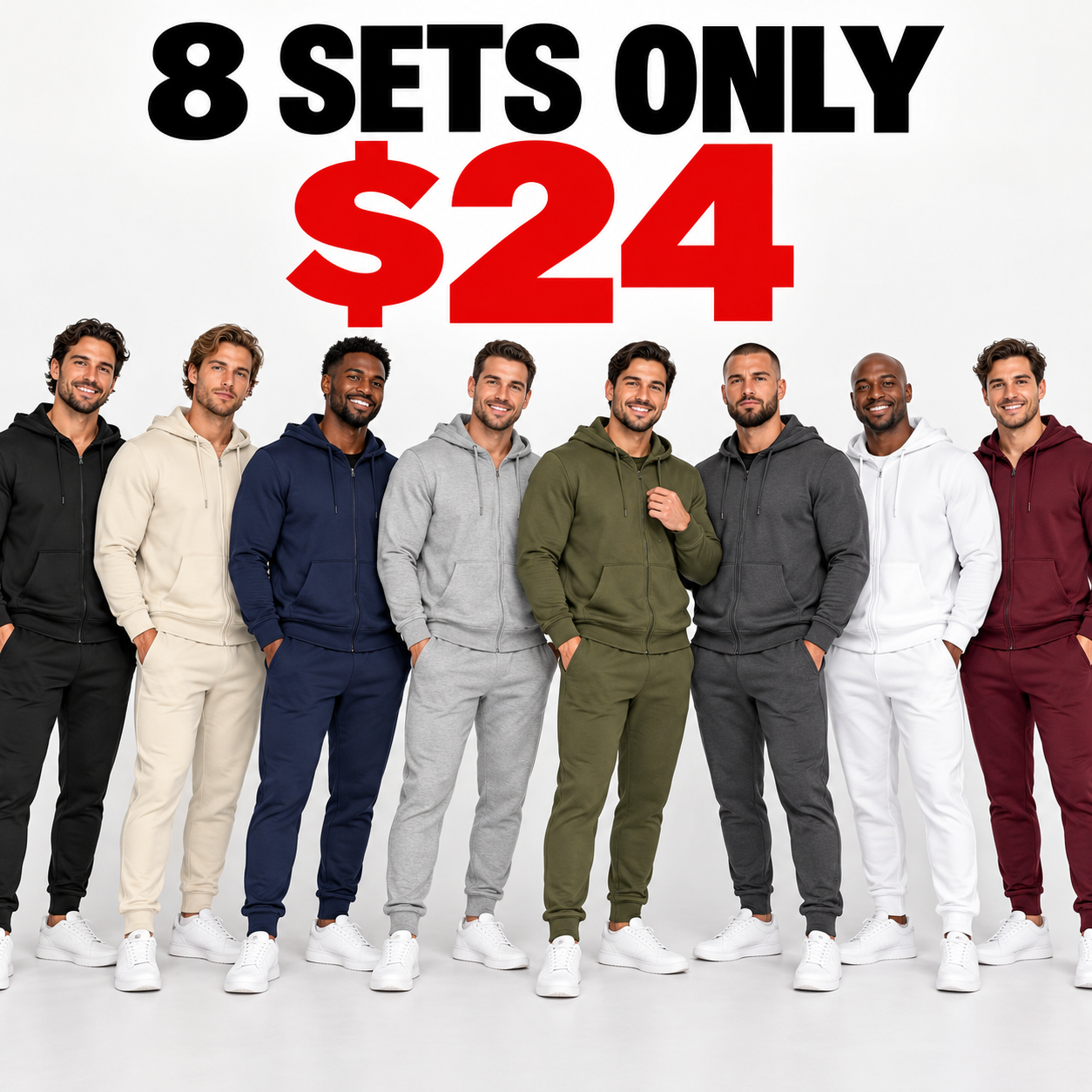 Men’s Tracksuit Set / Full-Zip Hoodie + Jogger Pants