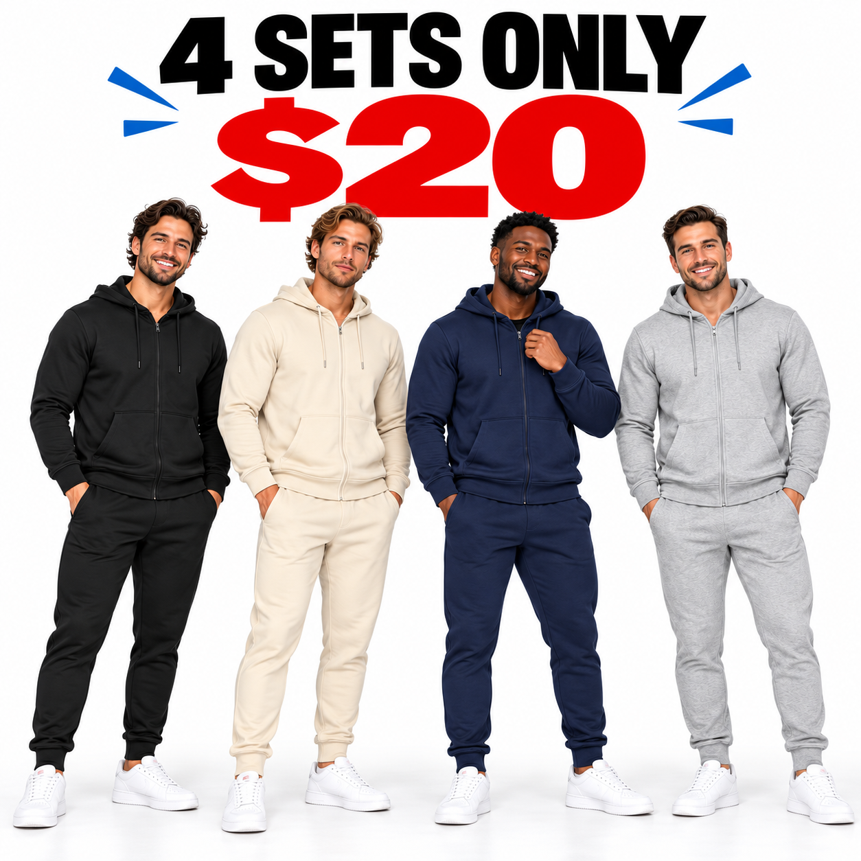 Men’s Tracksuit Set / Full-Zip Hoodie + Jogger Pants