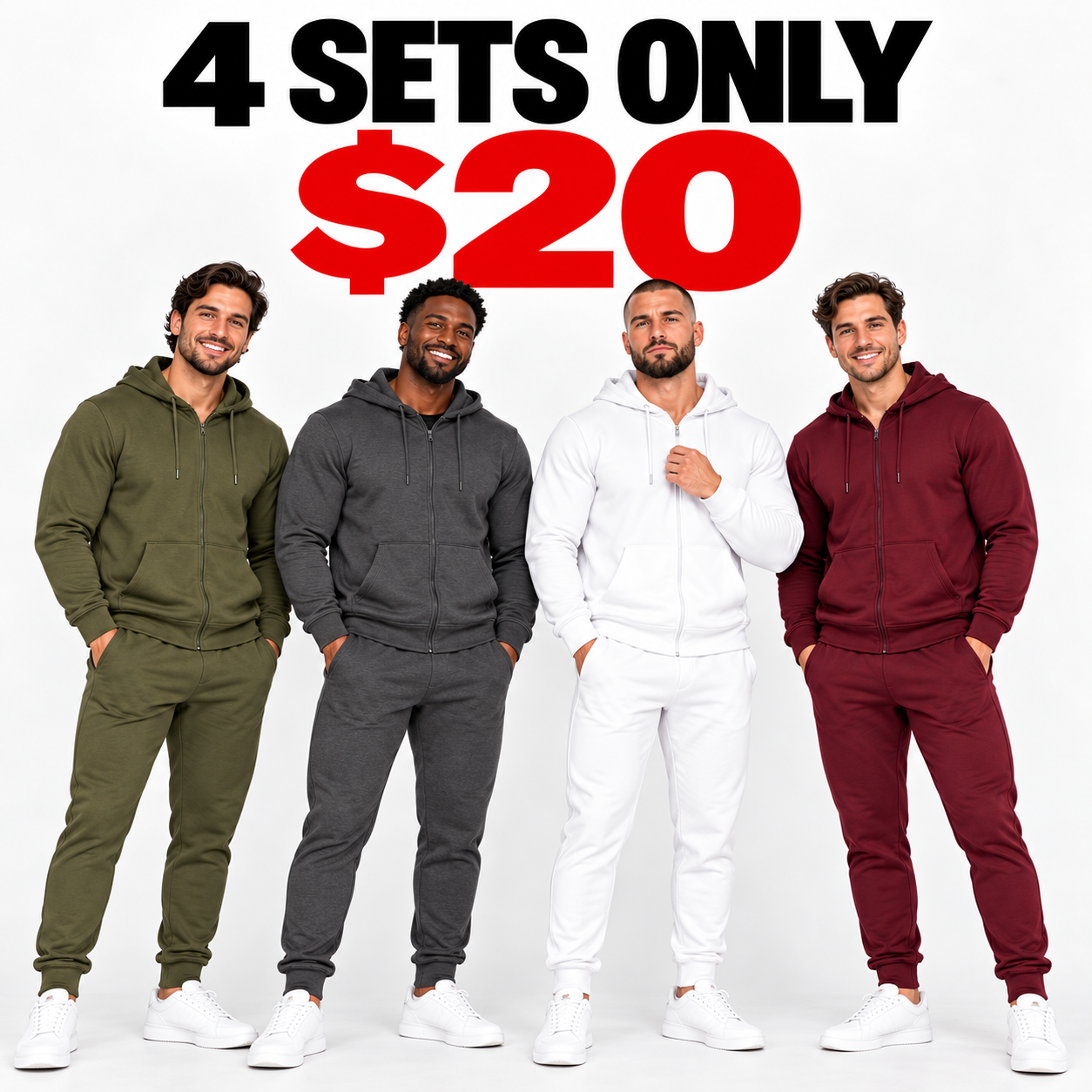 Men’s Tracksuit Set / Full-Zip Hoodie + Jogger Pants