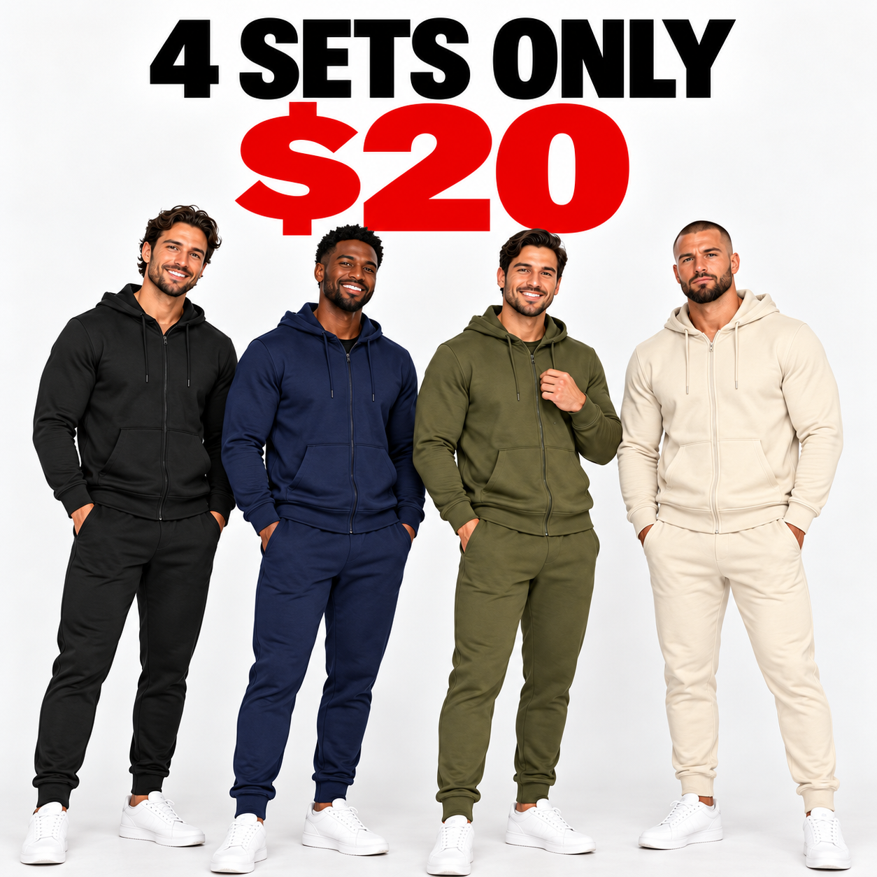Men’s Tracksuit Set / Full-Zip Hoodie + Jogger Pants
