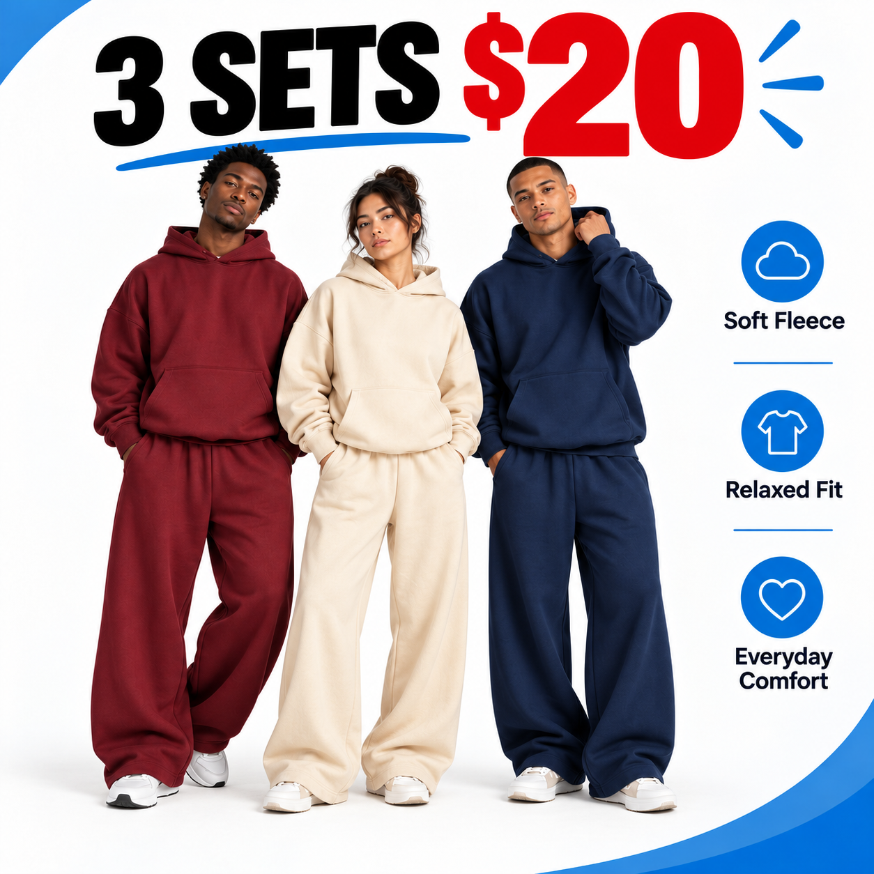 UnisexHalf-Zip Hoodie & Sweatpants Set 