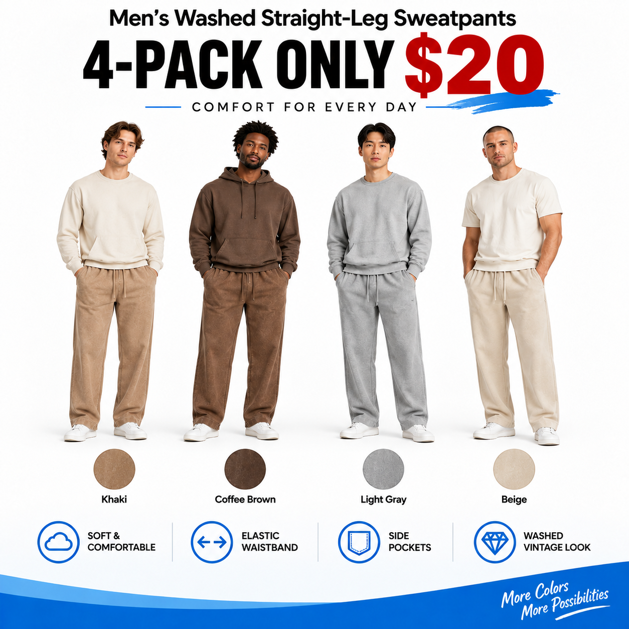 Men’s Acid-Wash Baggy Sweatpants