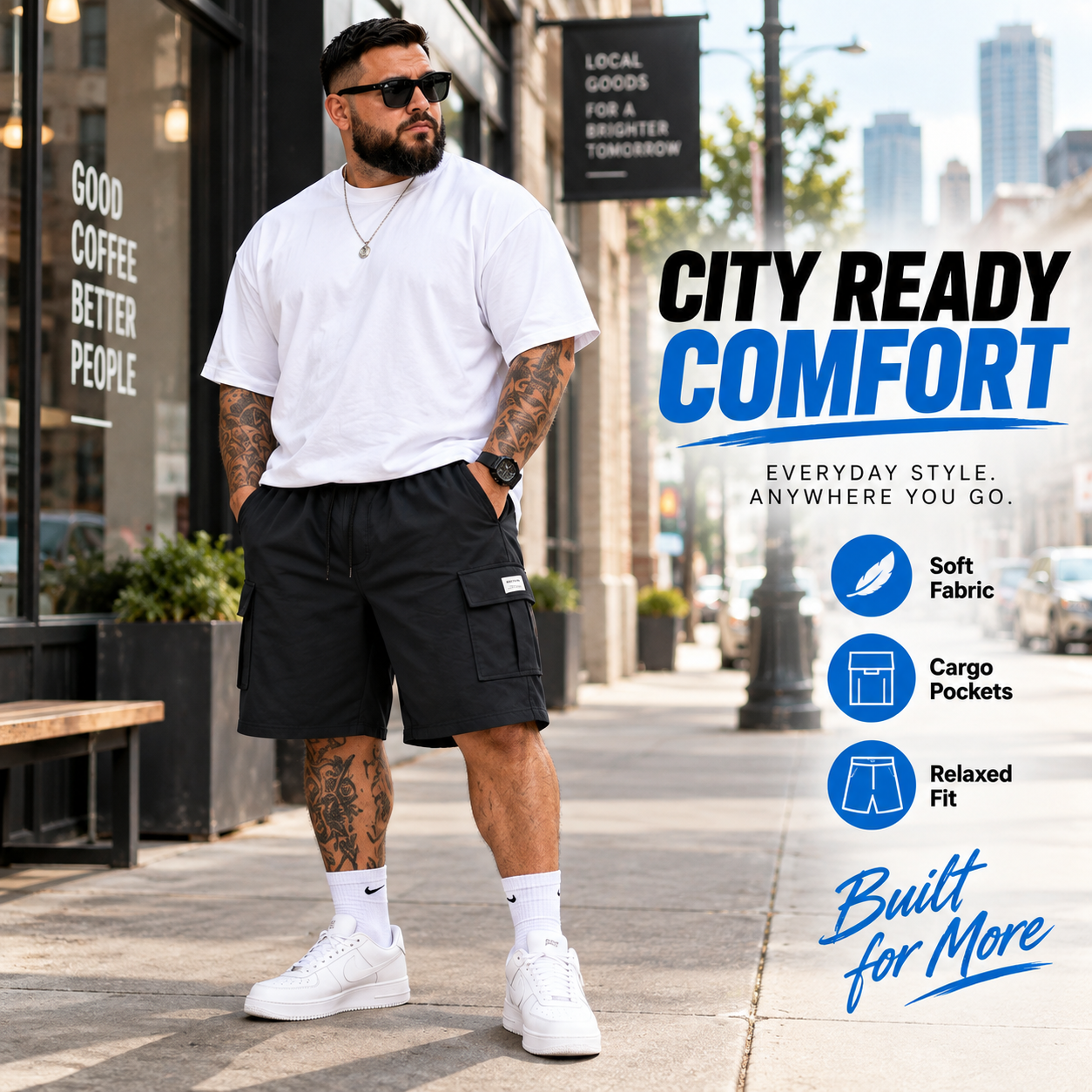 💝Men's Multi-Pocket Cargo Shorts Casual Streetwear Set