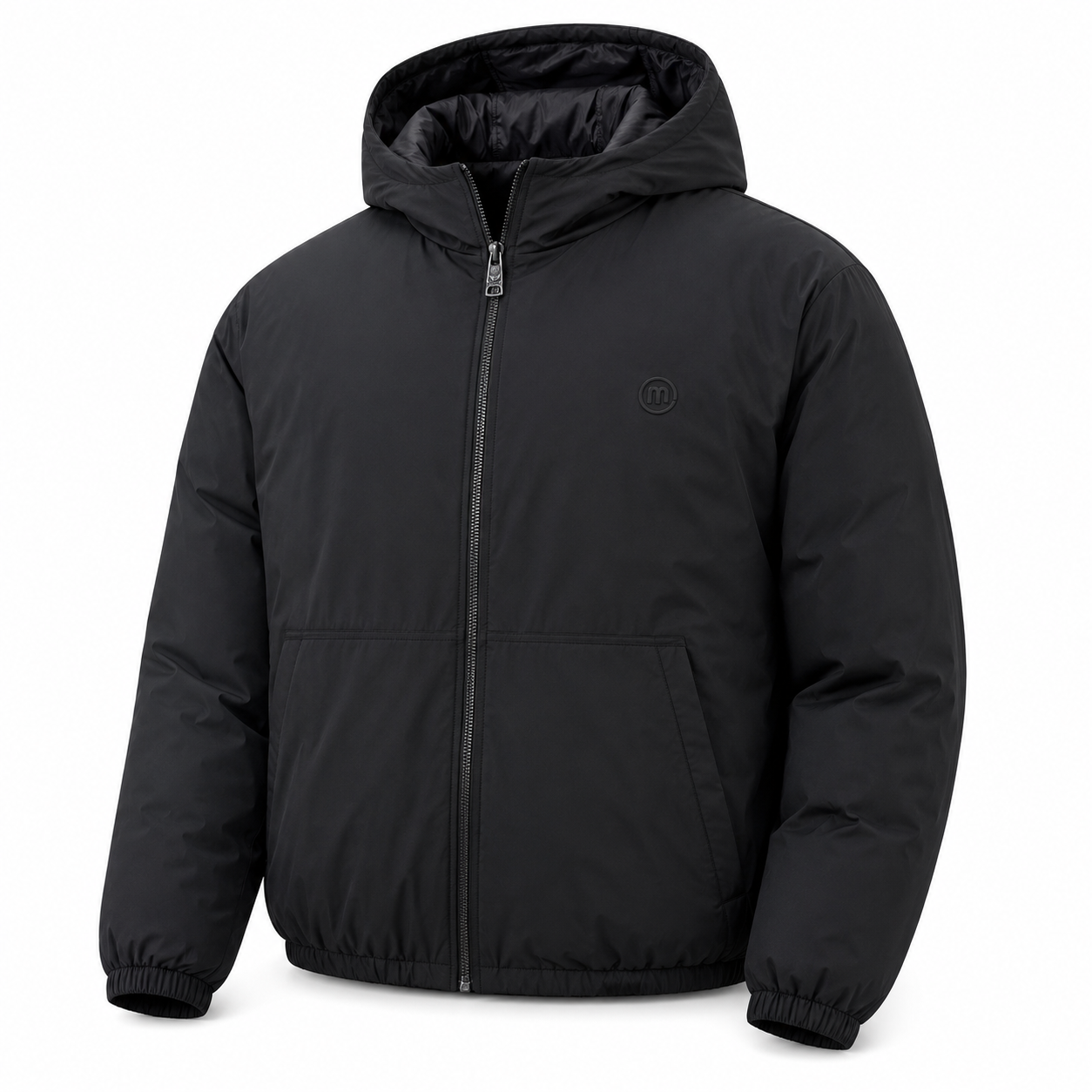 Men's Lightweight Insulated Hooded Puffer Jacket - Windproof Zip-Up Winter Coat