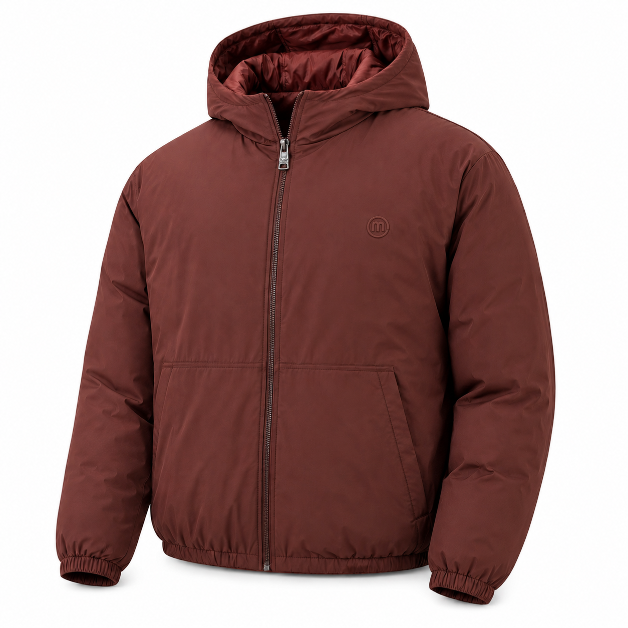 Men's Lightweight Insulated Hooded Puffer Jacket - Windproof Zip-Up Winter Coat