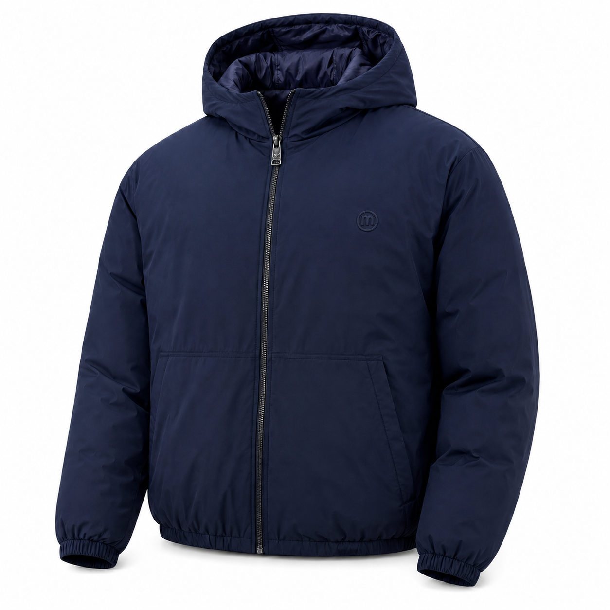 Men's Lightweight Insulated Hooded Puffer Jacket - Windproof Zip-Up Winter Coat