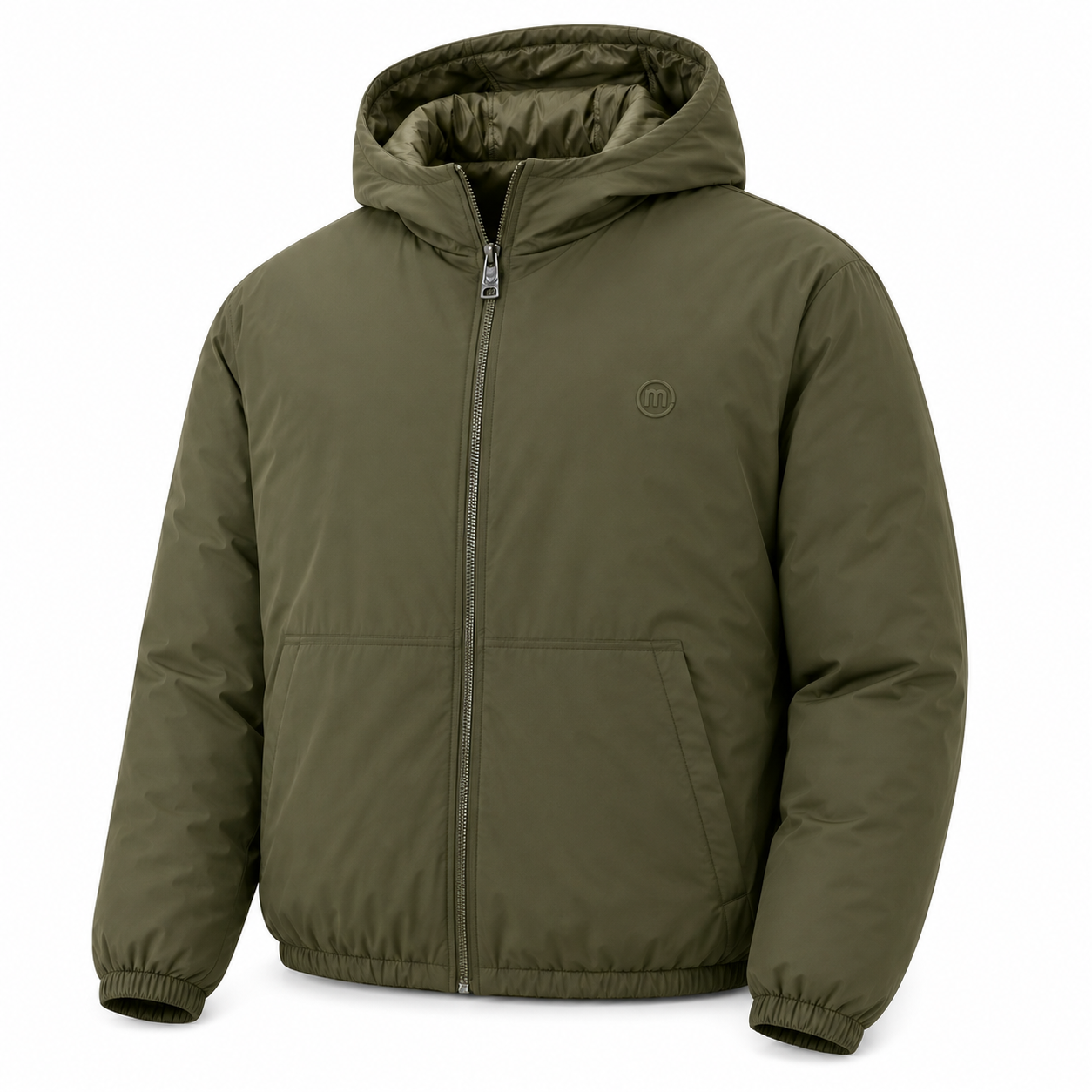 Men's Lightweight Insulated Hooded Puffer Jacket - Windproof Zip-Up Winter Coat