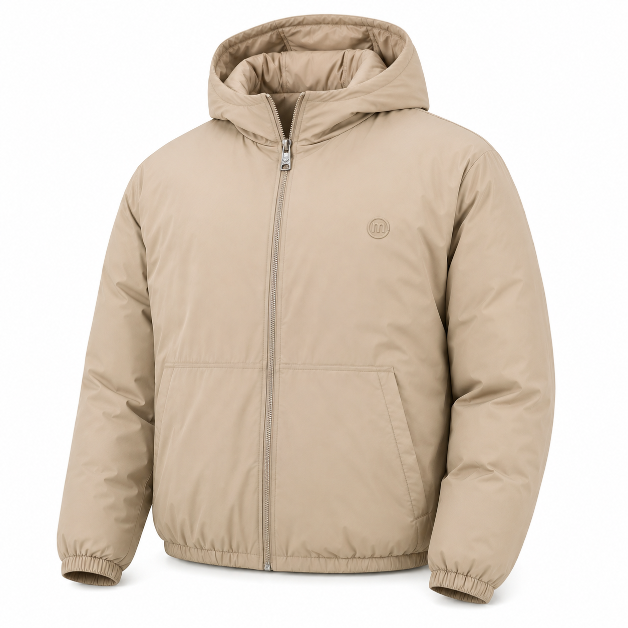 Men's Lightweight Insulated Hooded Puffer Jacket - Windproof Zip-Up Winter Coat