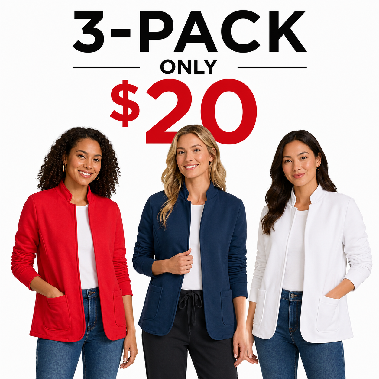 Women's Stand-Collar Sweat-Style Blazer