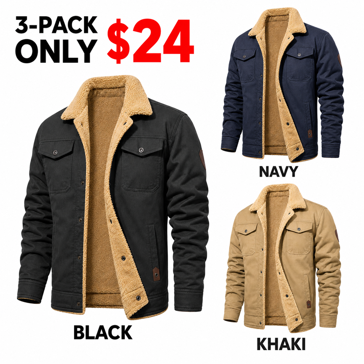 🔥Men's Sherpa Lined Winter Trucker Jacket