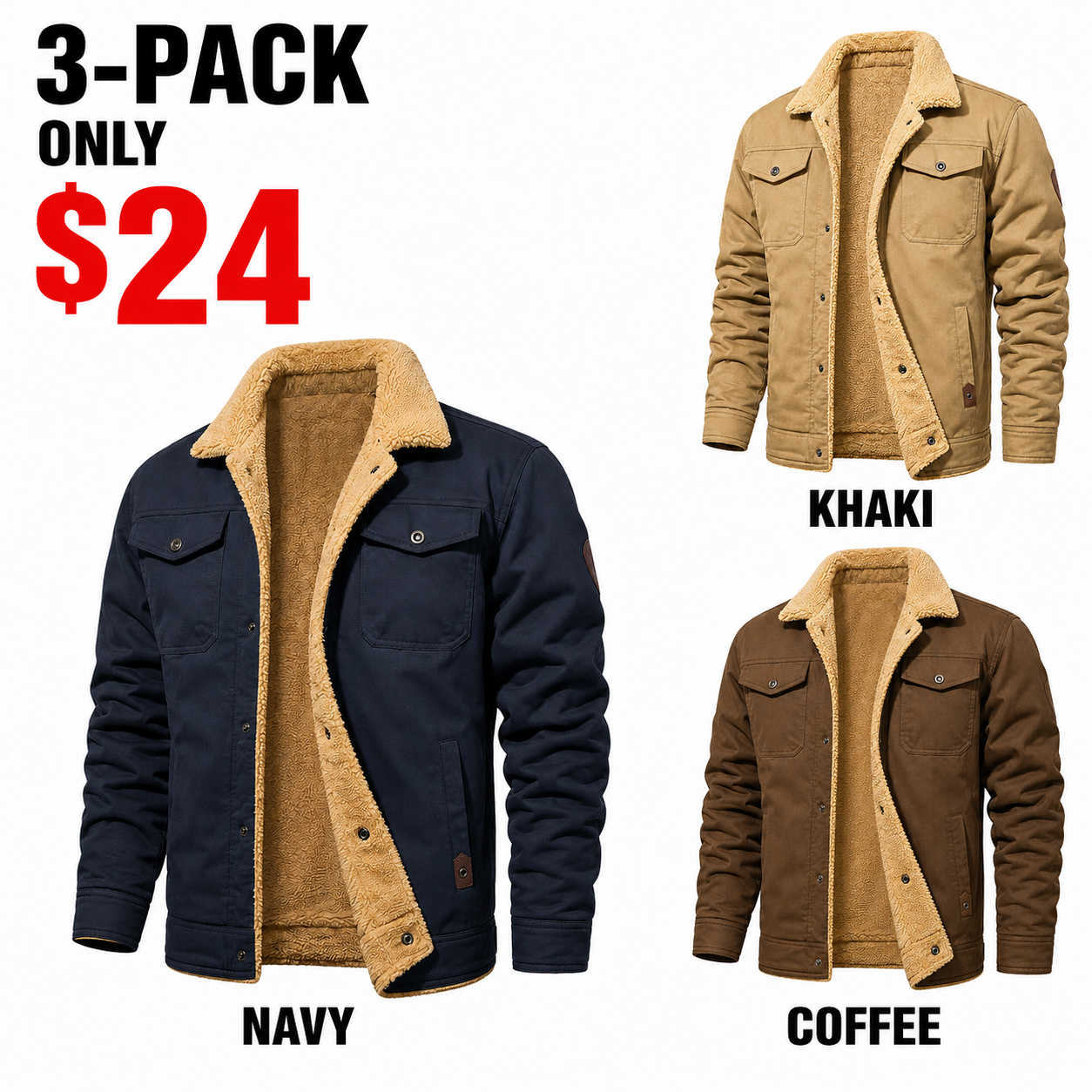 🔥Men's Sherpa Lined Winter Trucker Jacket