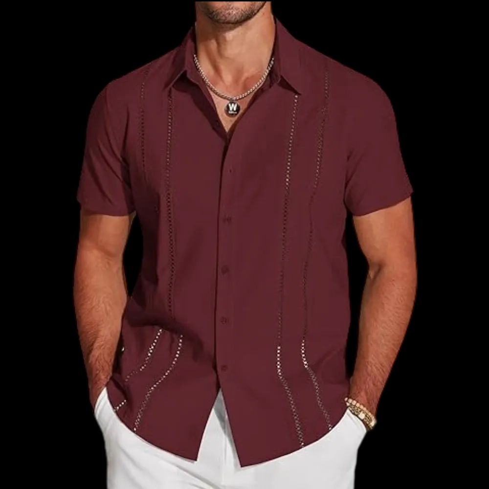 Men's Cuban Guayabera Shirt Short