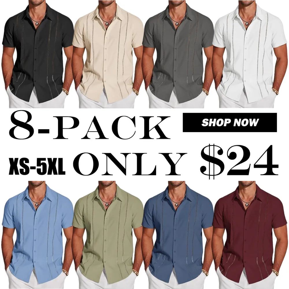 Men's Cuban Guayabera Shirt Short