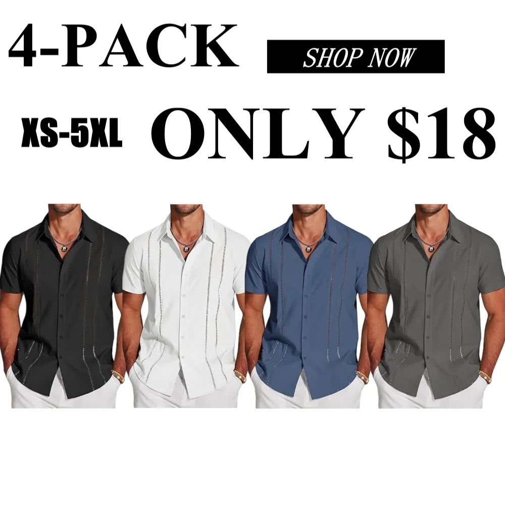 Men's Cuban Guayabera Shirt Short