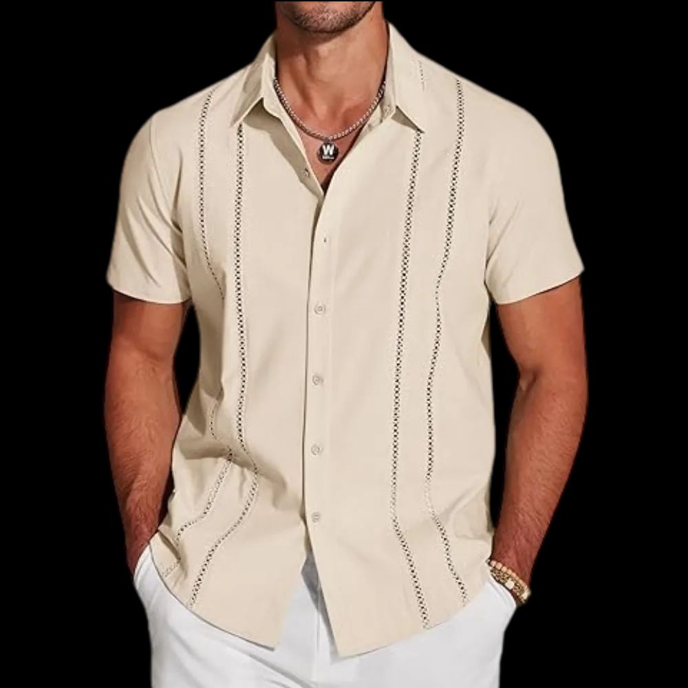 Men's Cuban Guayabera Shirt Short