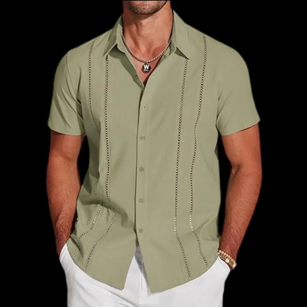 Men's Cuban Guayabera Shirt Short