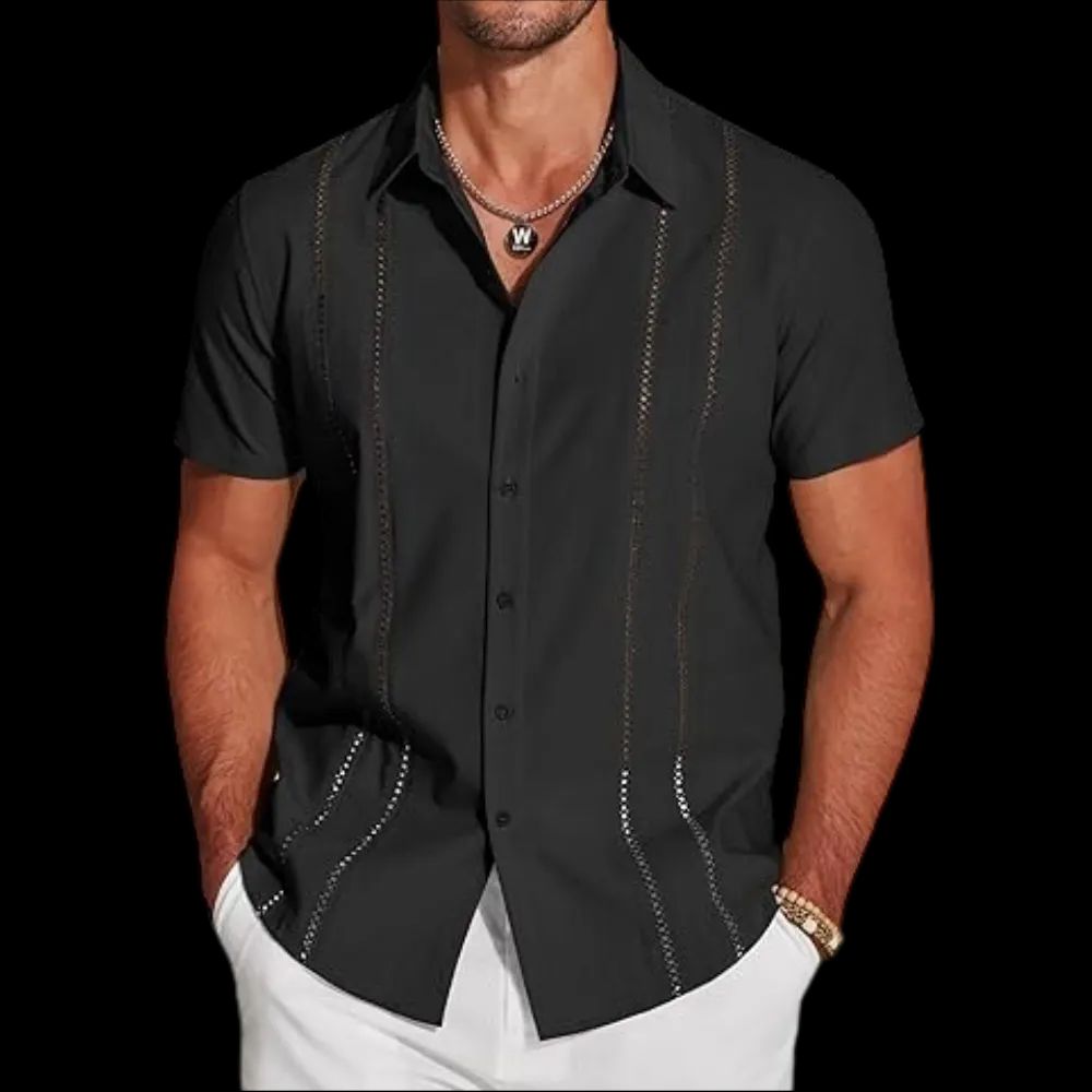 Men's Cuban Guayabera Shirt Short