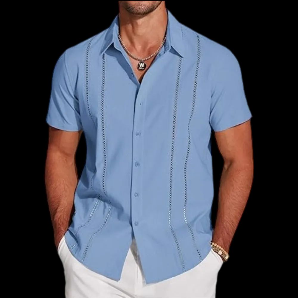 Men's Cuban Guayabera Shirt Short
