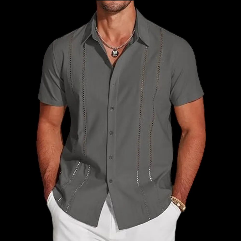 Men's Cuban Guayabera Shirt Short