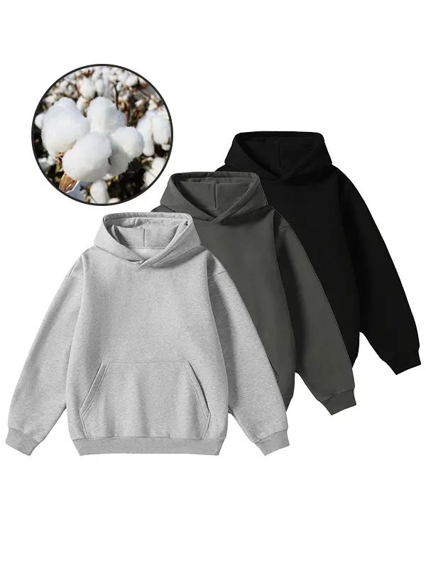 Cotton Blend Pullover Hoodie – Regular Fit, Soft & Breathable Everyday Essential