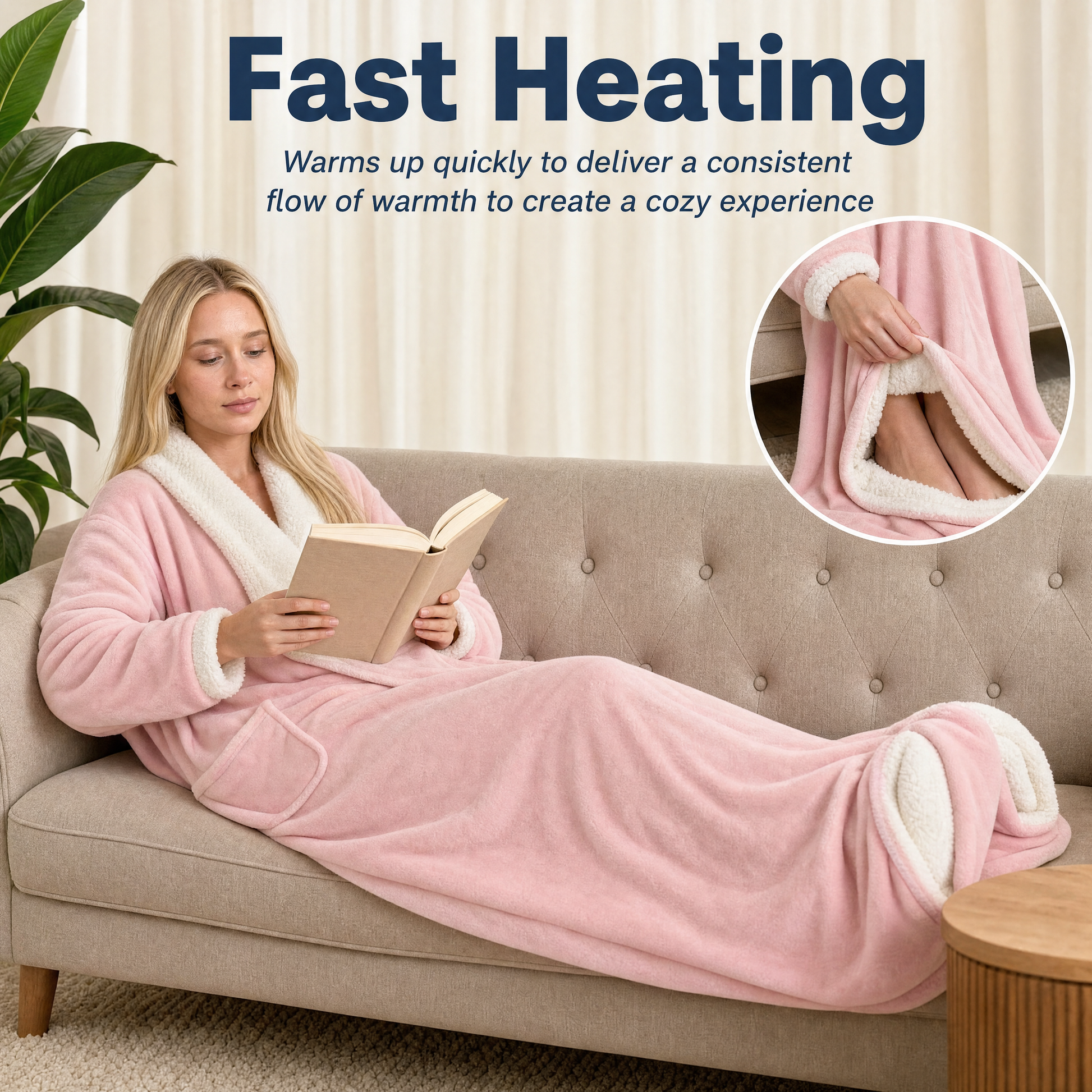 Wearable Electric Clothing With Sleeve And Foot Pockets 5 Heating Levels And Long Heating Times