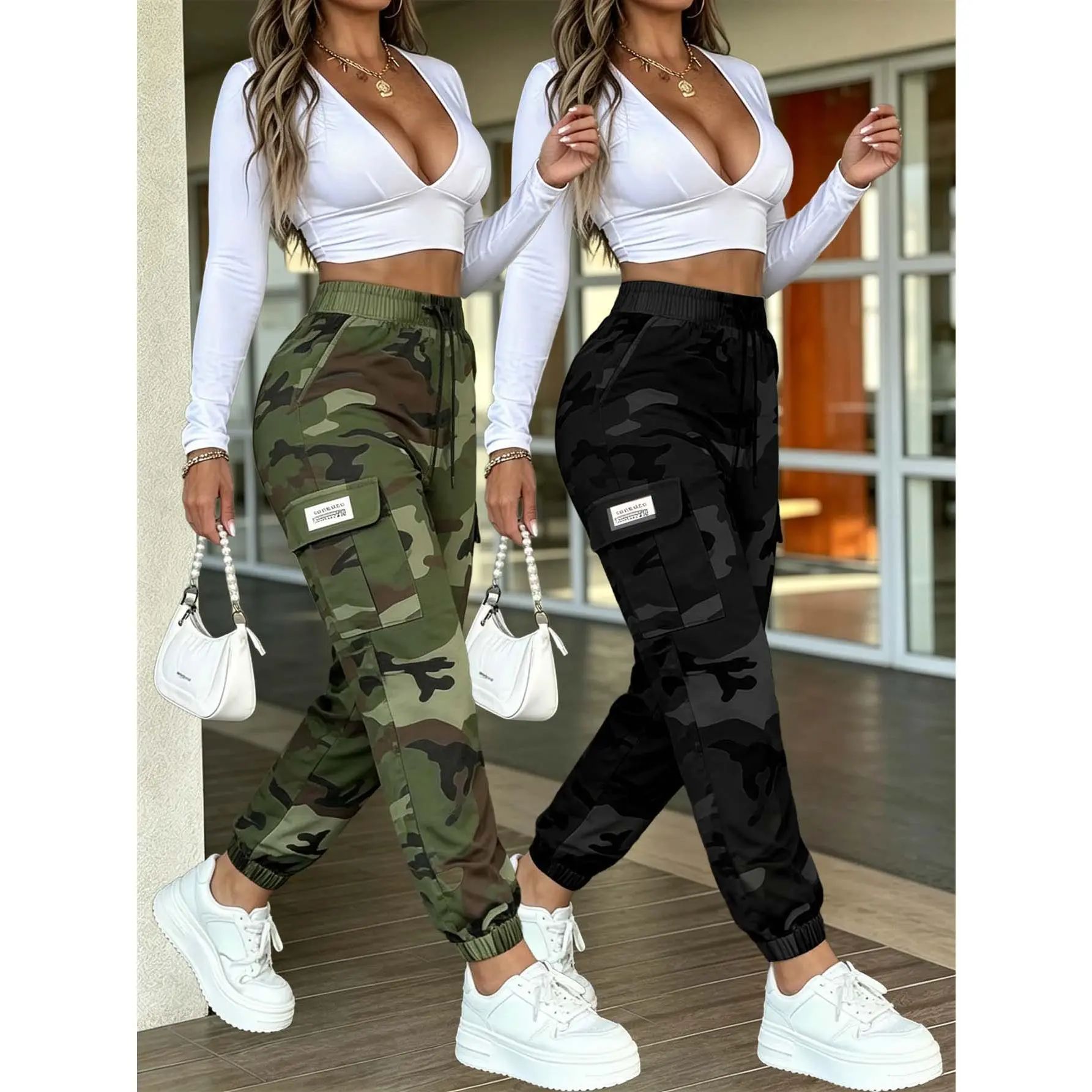 Unisex Loose-Fit Tactical Camo Jogger Pants