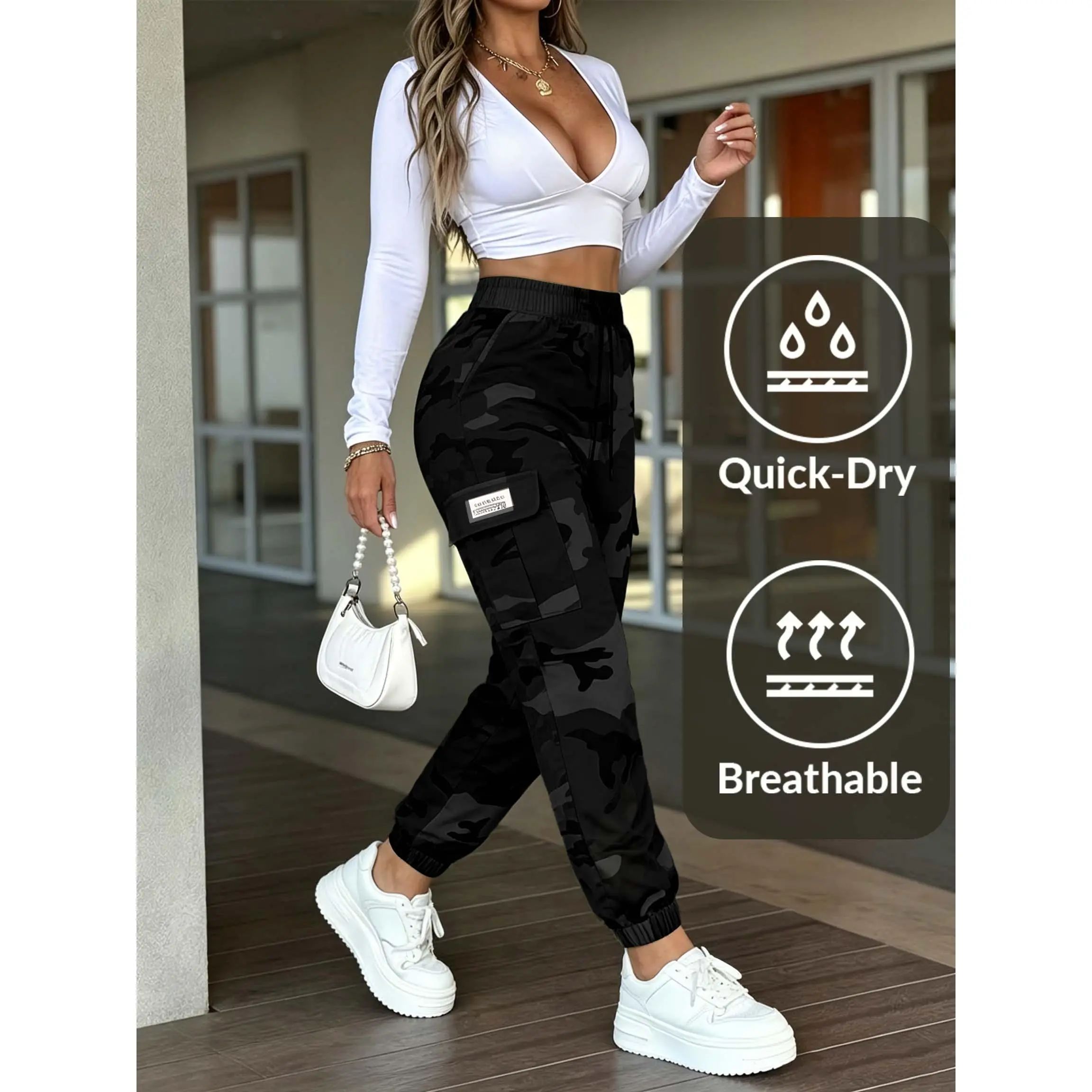Unisex Loose-Fit Tactical Camo Jogger Pants