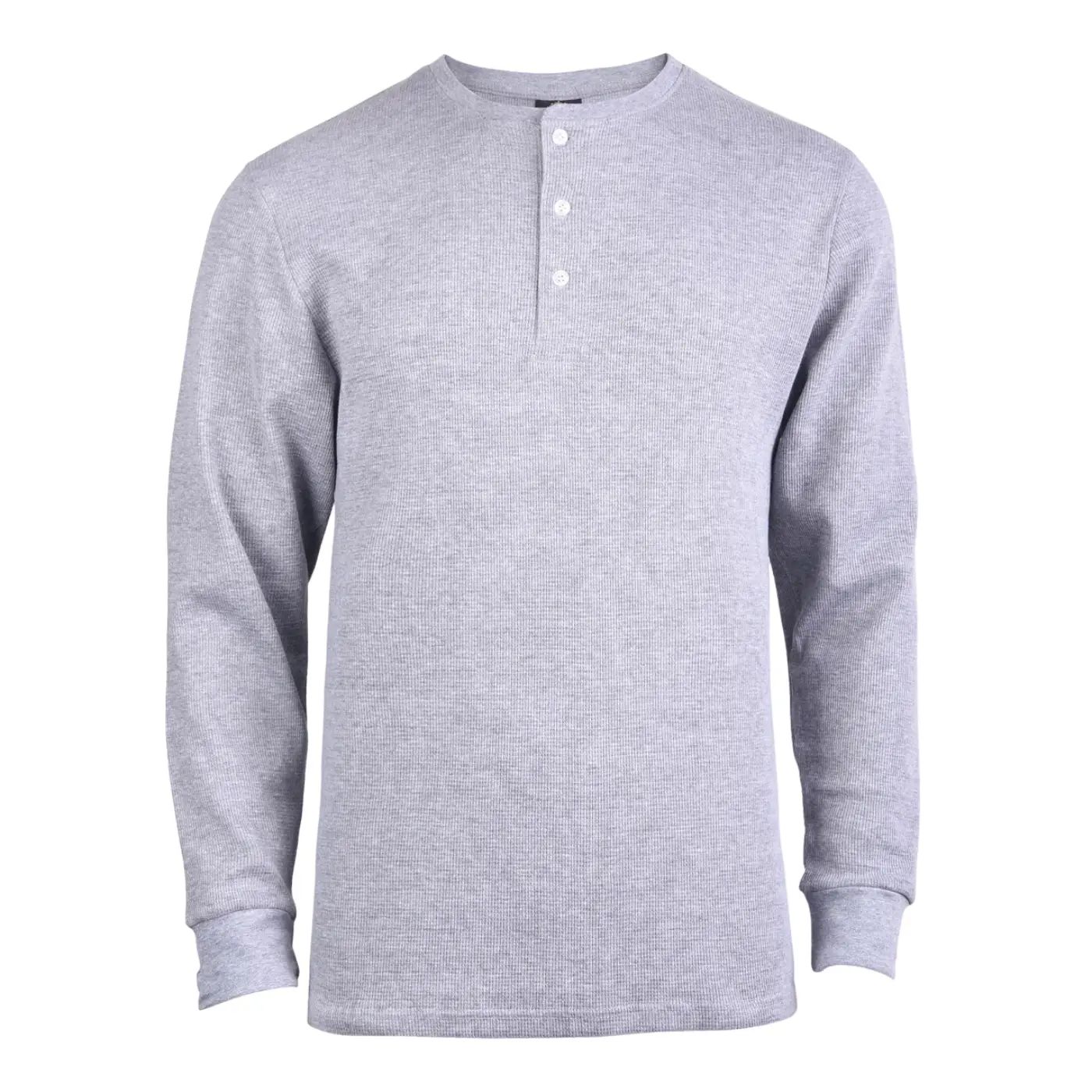 Men's Waffle-Knit Thermal Henley Shirt – Breathable Long Sleeve Casual Pullover