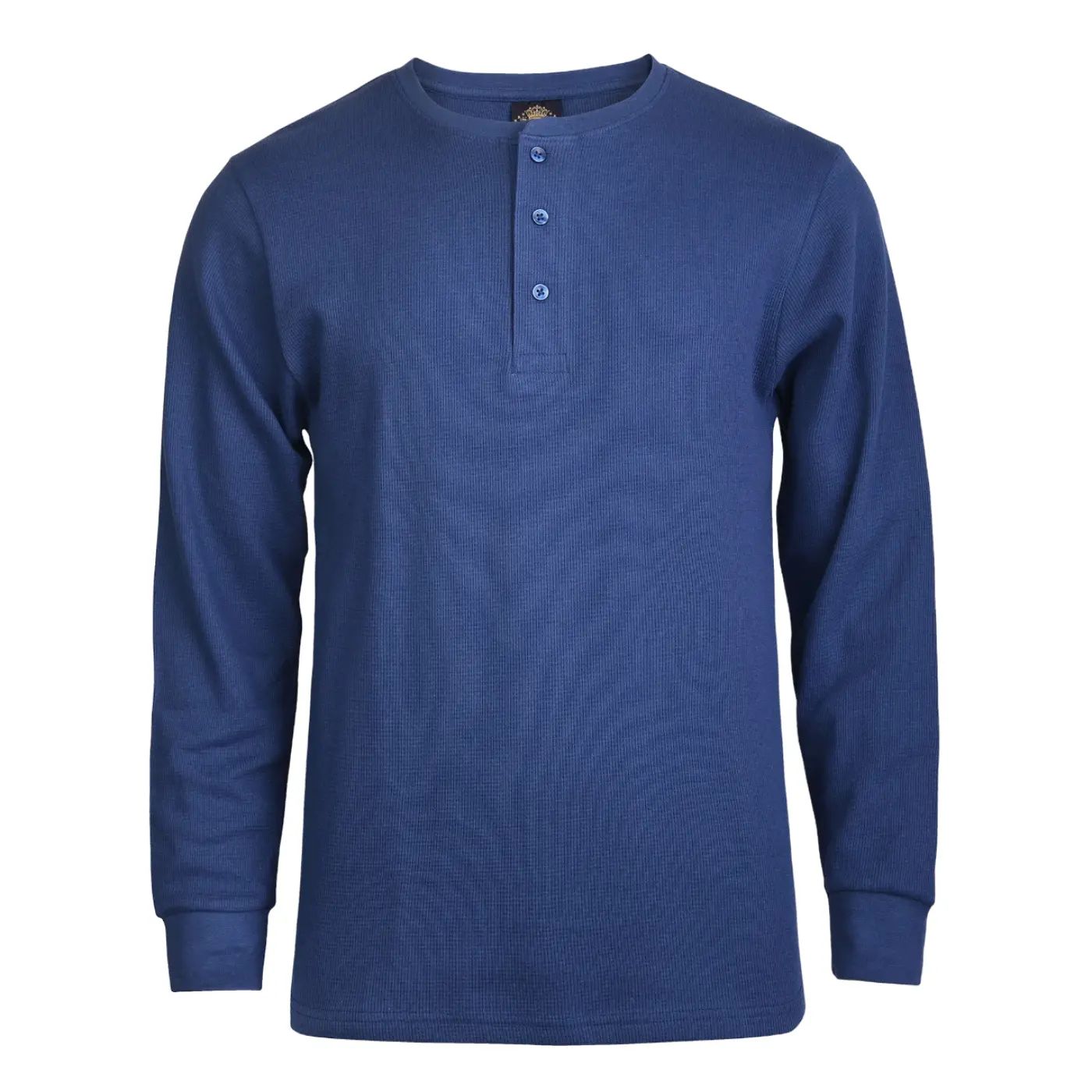 Men's Waffle-Knit Thermal Henley Shirt – Breathable Long Sleeve Casual Pullover