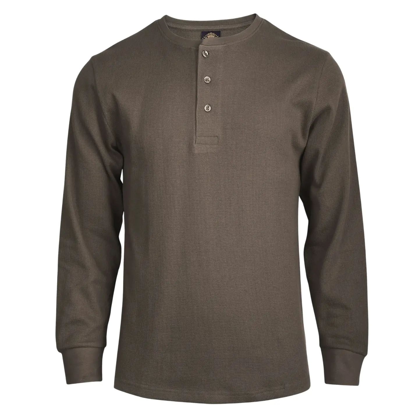 Men's Waffle-Knit Thermal Henley Shirt – Breathable Long Sleeve Casual Pullover